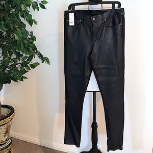 NWT Helmut Lang Black Faux Leather/Jeans - 31